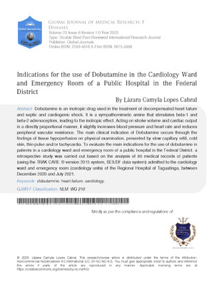 Indications for the use of Dobutamine in the Cardiology Ward and Emergency Room of a Public Hospital in the Federal District