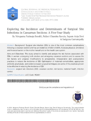 Exploring the Incidence and Determinants of Surgical Site Infections in Caesarean Sections: A Five-Year Study